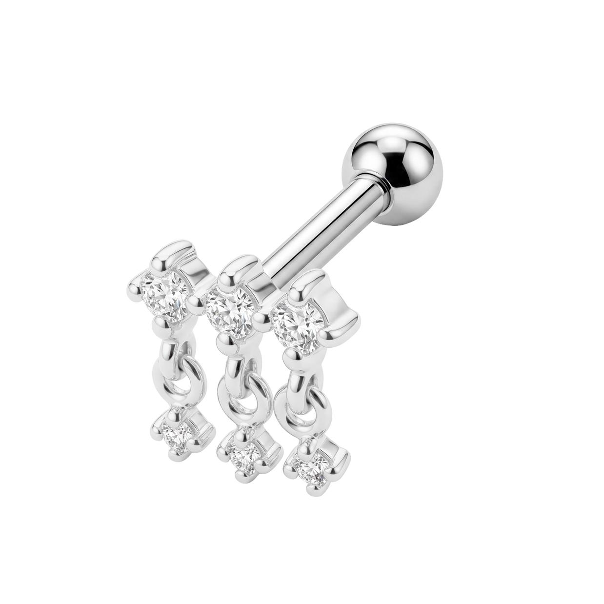 Dangling CZ Helix Ear Piercing TIP-3702