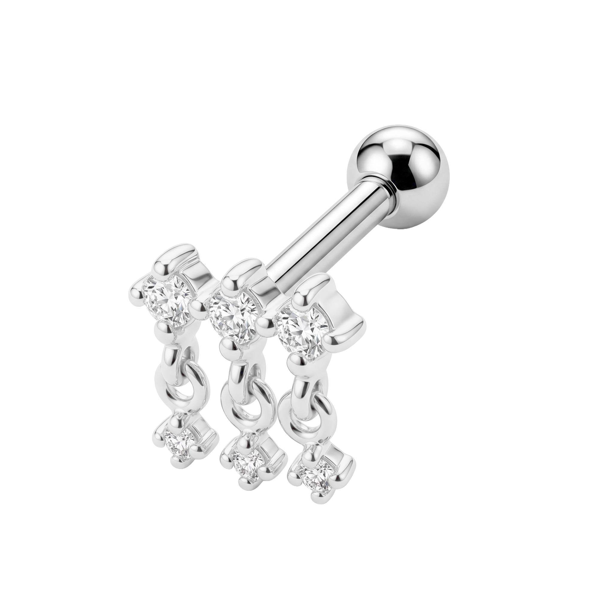 Dangling CZ Helix Ear Piercing TIP-3702