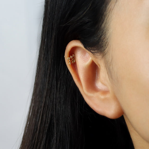 Dangling CZ Helix Ear Piercing TIP-3702