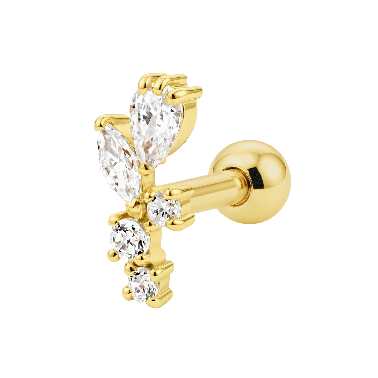 Beautiful CZ Helix Ear Piercing TIP-3734