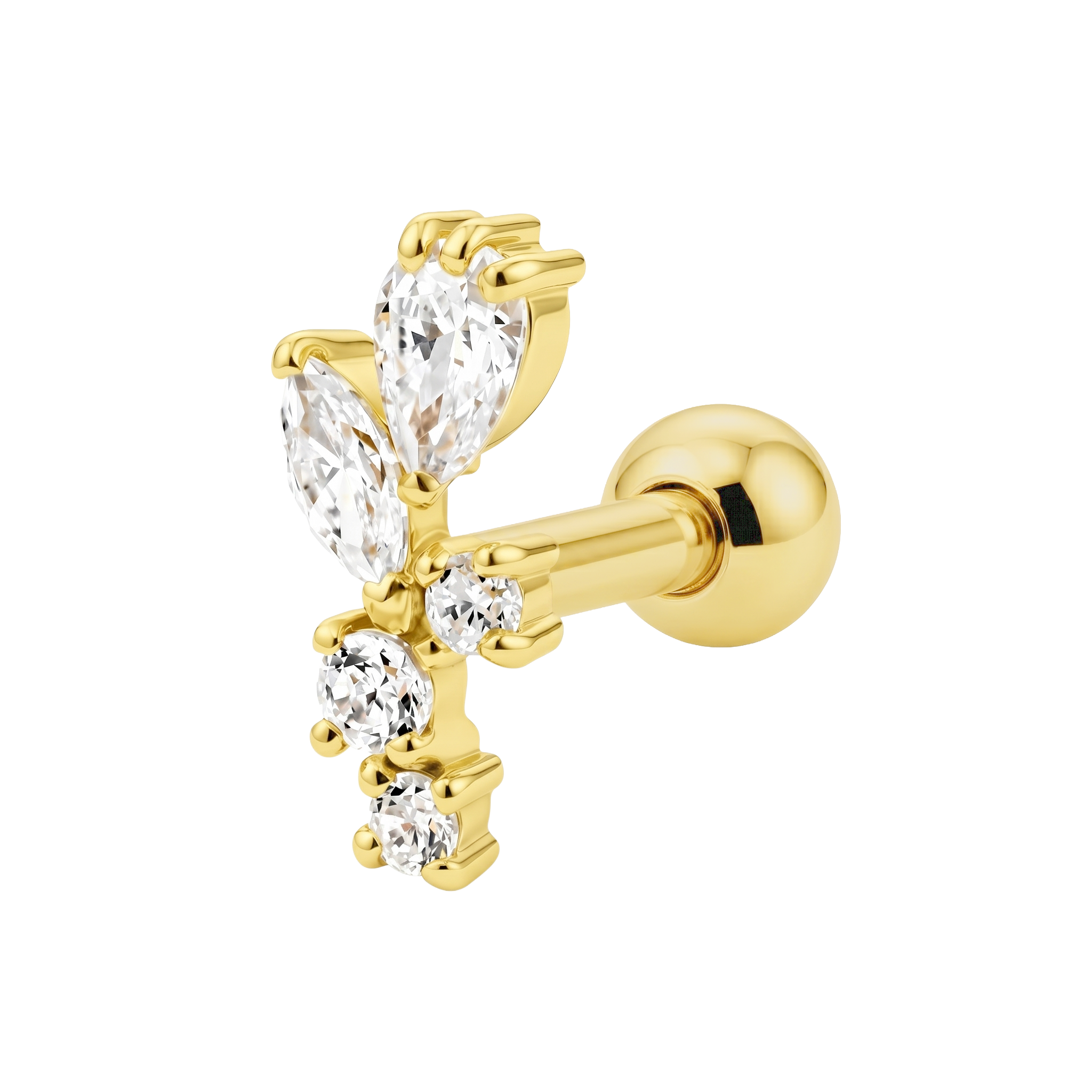 Beautiful CZ Helix Ear Piercing TIP-3734