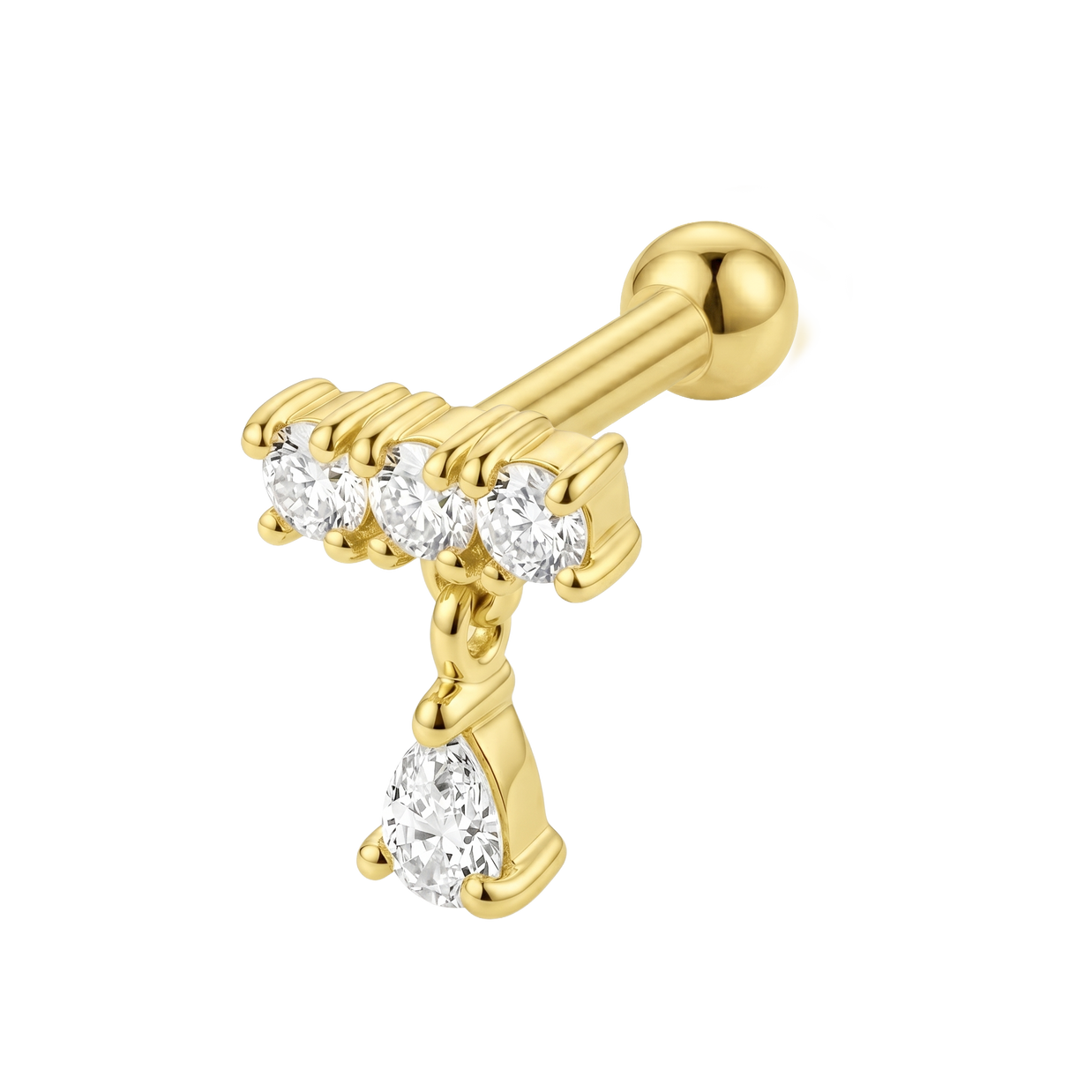 Crystal Drop Helix Ear Piercing TIP-3743