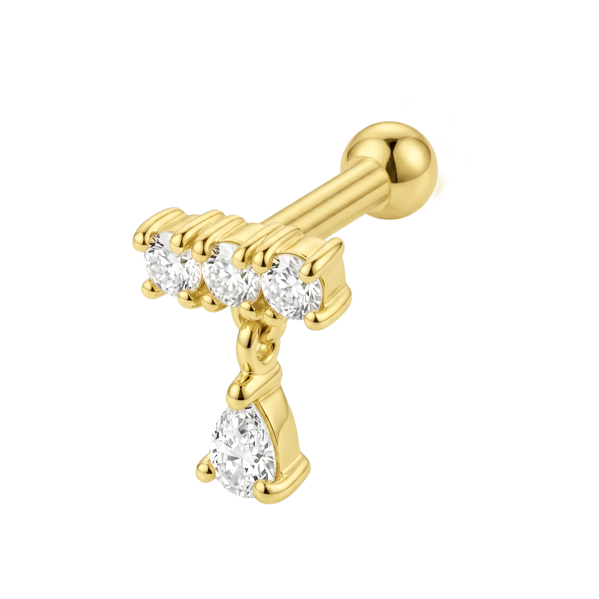 Crystal Drop Helix Ear Piercing TIP-3743