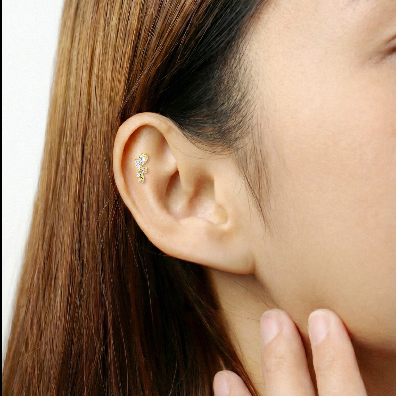 Beautiful CZ Helix Ear Piercing TIP-3734