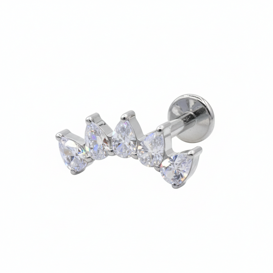 Titanium Pearline Curve Helix Ear Piercing TLBP-012