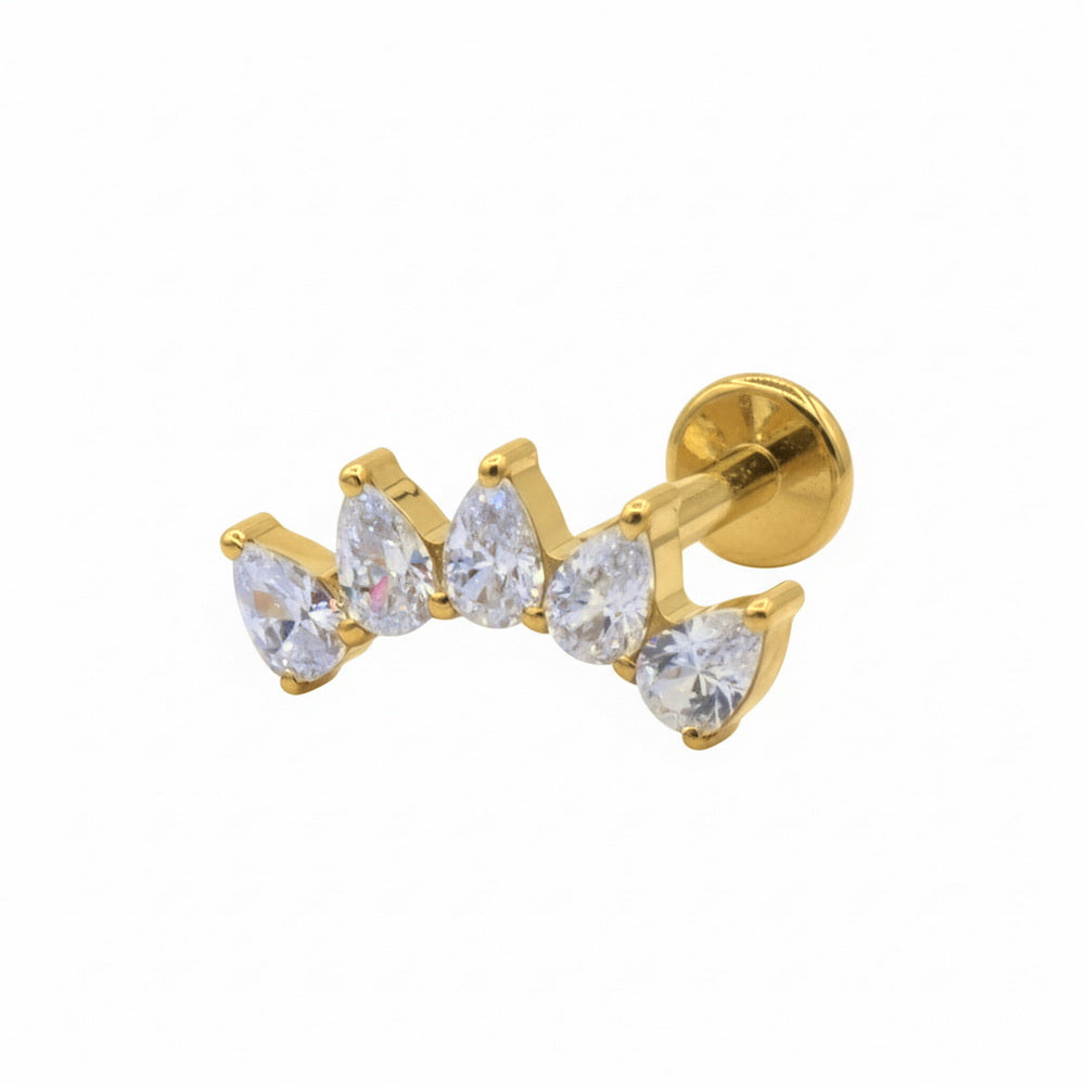 Titanium Pearline Curve Helix Ear Piercing TLBP-012