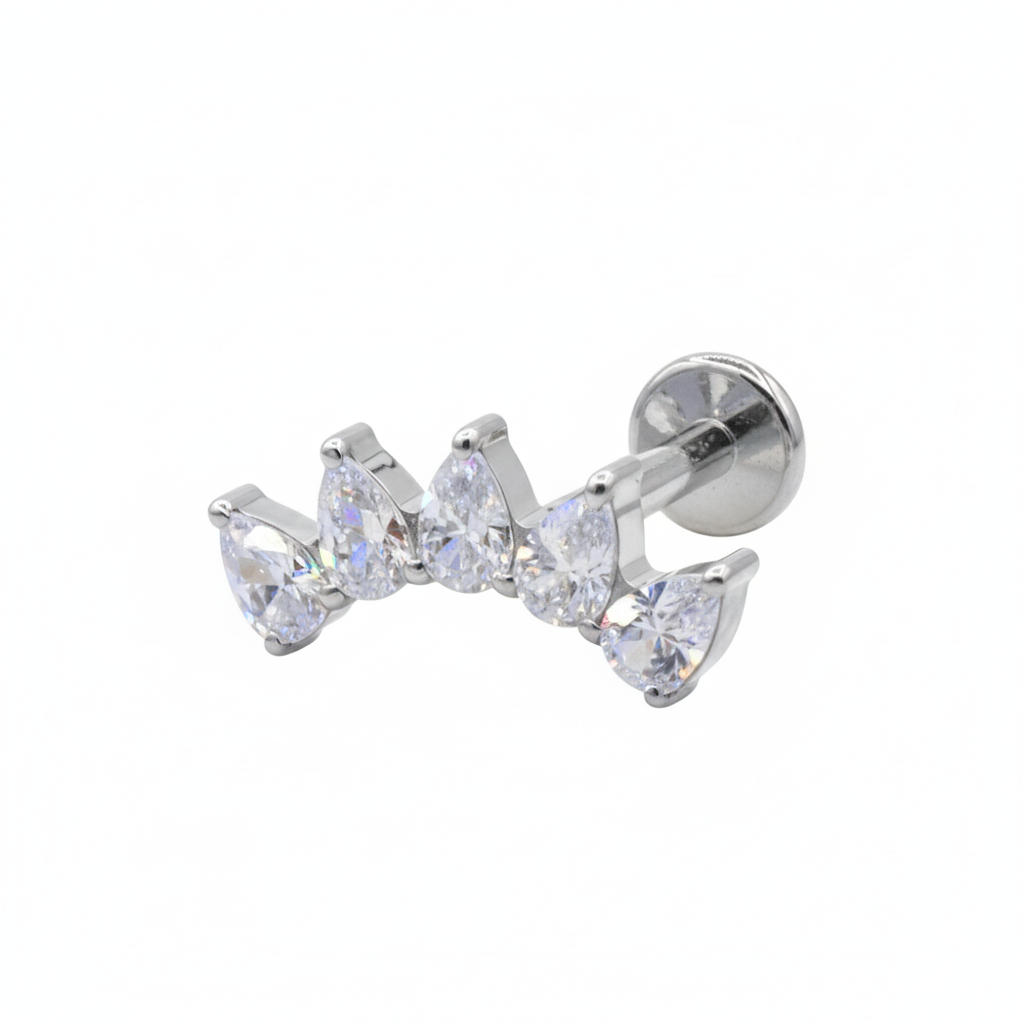 Titanium Pearline Curve Helix Ear Piercing TLBP-012
