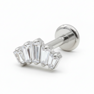 Titanium Baguette Crystal Helix Ear Piercing TLB-016