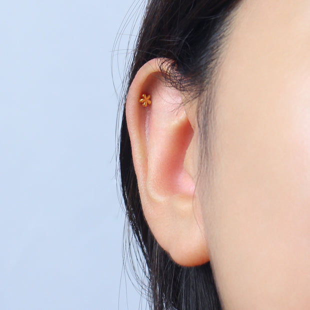 Titanium Flower Helix Ear Piercing TLB-017