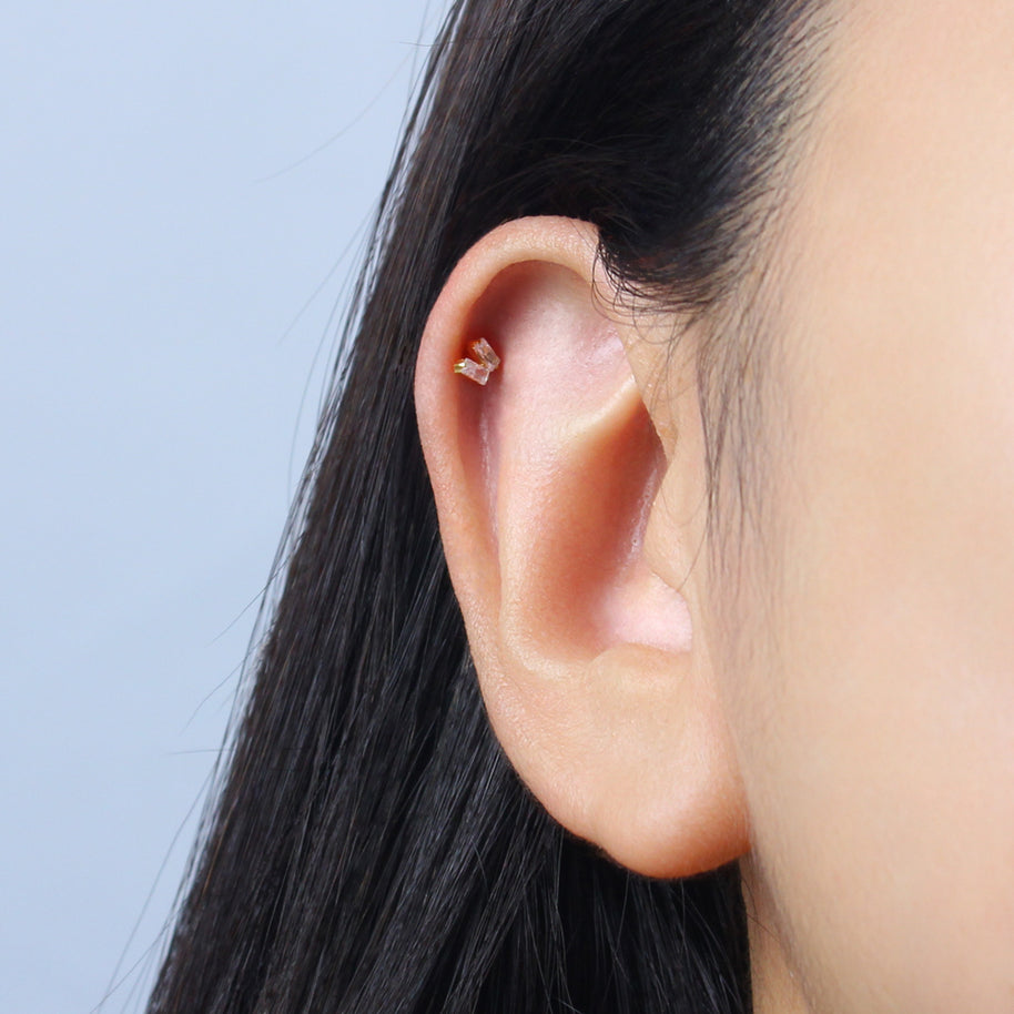 Titanium Crystal Helix Ear Piercing TLB-018