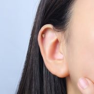 Titanium CZ Flower Helix Ear Piercing TLB-020