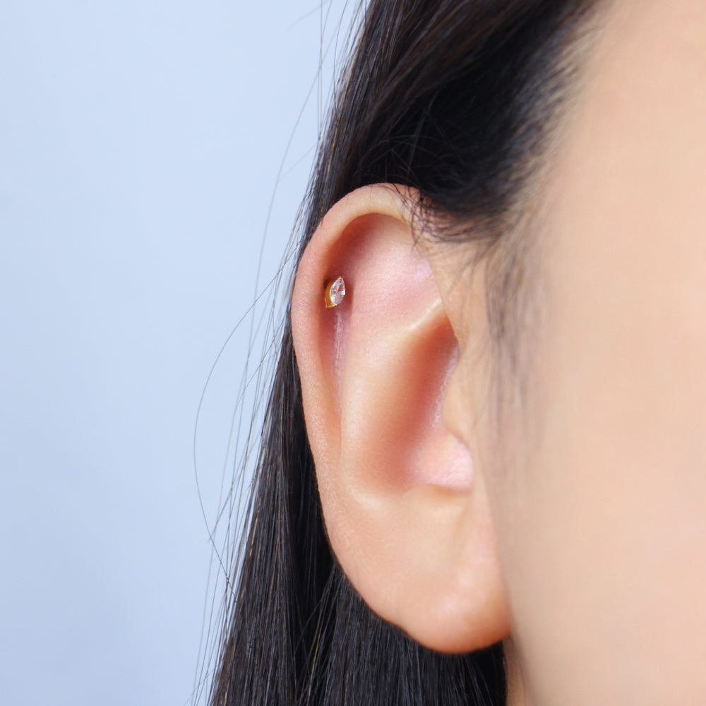 Titanium Pear Drop Helix Ear Piercing TLBP-021