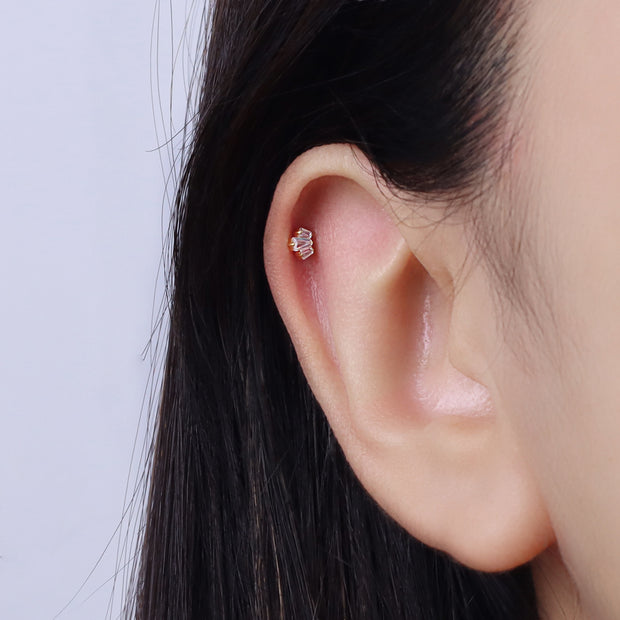 Titanium Triple CZ Helix Ear Piercing TLB-022