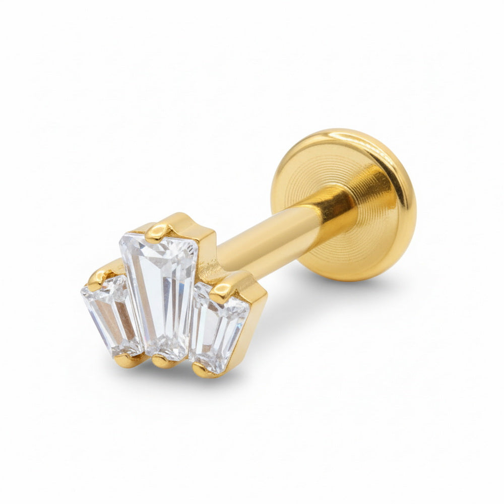 Titanium Triple CZ Helix Ear Piercing TLBP-022