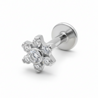 Titanium Crystal Flower Helix Ear Piercing TLB-025