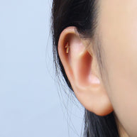 Titanium Lightning Crystal Helix Ear Piercing TLB-027