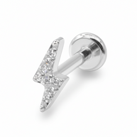 Titanium Lightning Crystal Helix Ear Piercing TLB-027
