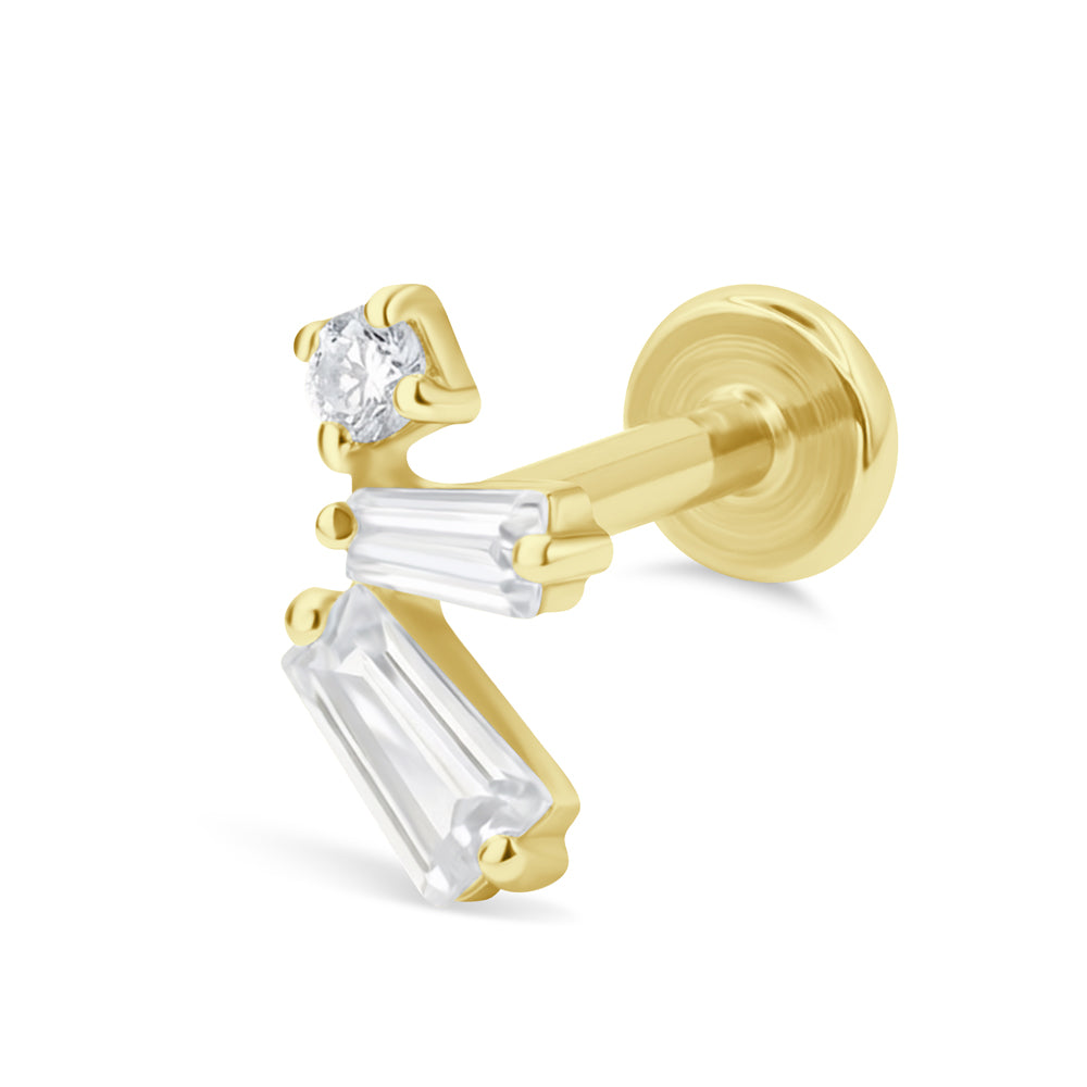Baguette & Round CZ Flatback TRP-2839