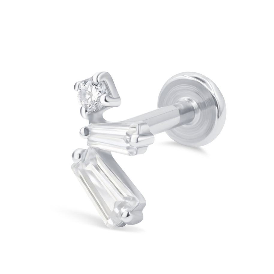 Baguette & Round CZ Flatback TRP-2839