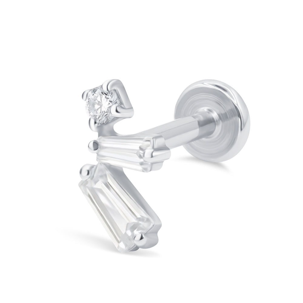 Baguette & Round CZ Flatback TRP-2839