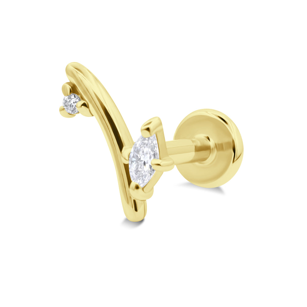 Unique Design with CZ Flatback TRP-2852