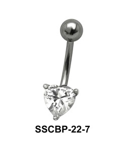 Prong Set Heart Belly CZ Crystal SSCBP-22-7