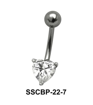 Prong Set Heart Belly CZ Crystal SSCBP-22-7