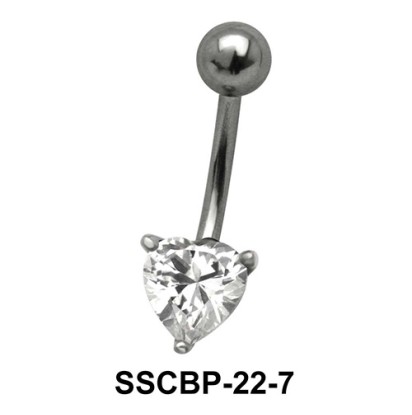 Prong Set Heart Belly CZ Crystal SSCBP-22-7