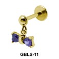 Bow Stone Set External Dangling Ear Piercing GBLS-11