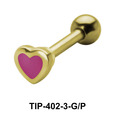 Enameled Heart Shaped Helix Piercing TIP-402-3