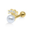 Pearl with Stones Helix Ear Piercing TIP-2395