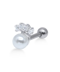 Pearl with Stones Helix Ear Piercing TIP-2395