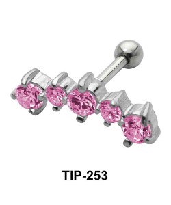Pink Stones Helix Ear Piercing TIP-253-PI