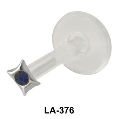 Gemstone Square Shaped Labrets Push-in LA-376